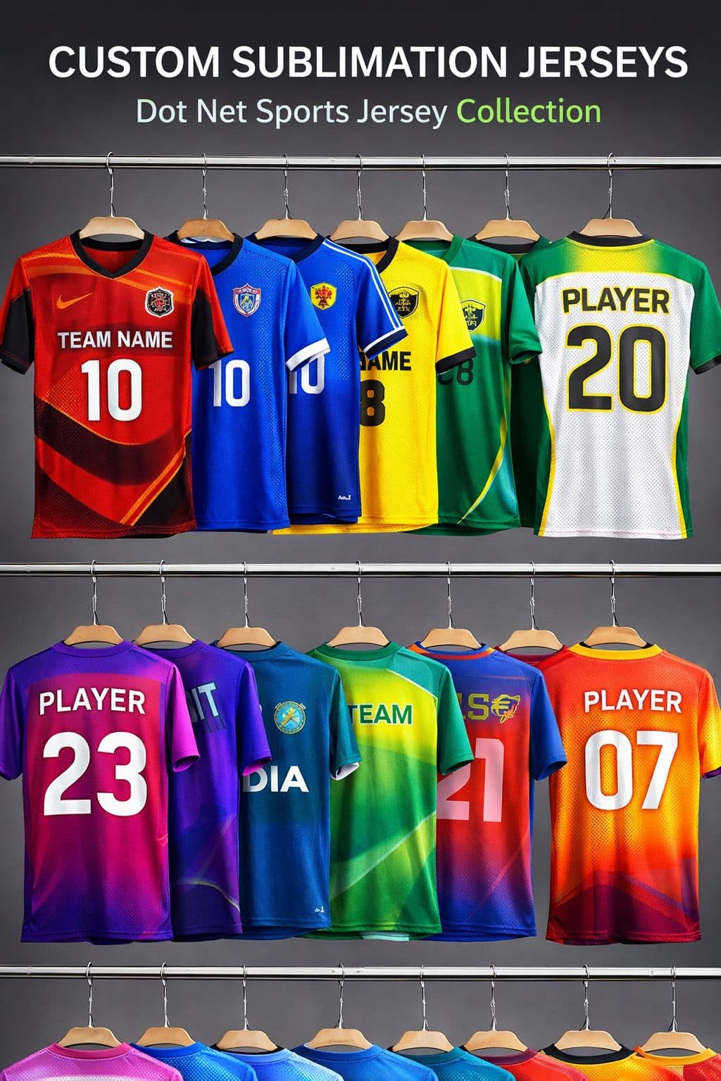 Custom sublimation jerseys collection at D4 Wears — sports jerseys for teams and clubs in India